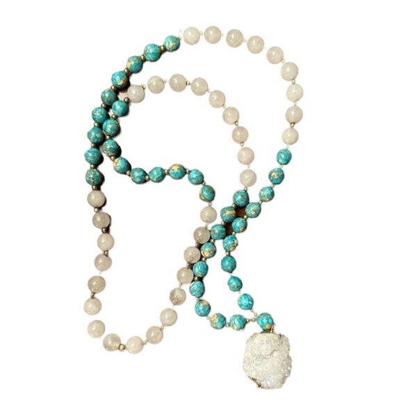 Turquoise Crystal Necklace - Picture 1 of 6